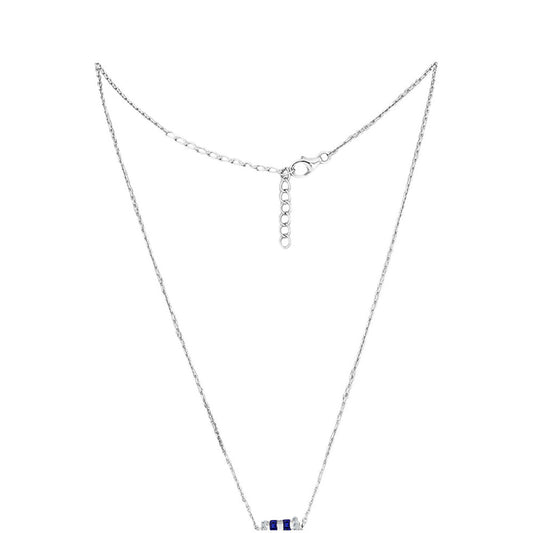 Ezüst Nyaklánc Ausztrál Kék Zafírral és Fehér Topázzal