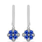 Ezüst Fülbevaló Ausztrál Kék Zafírral és Fehér Topázzal