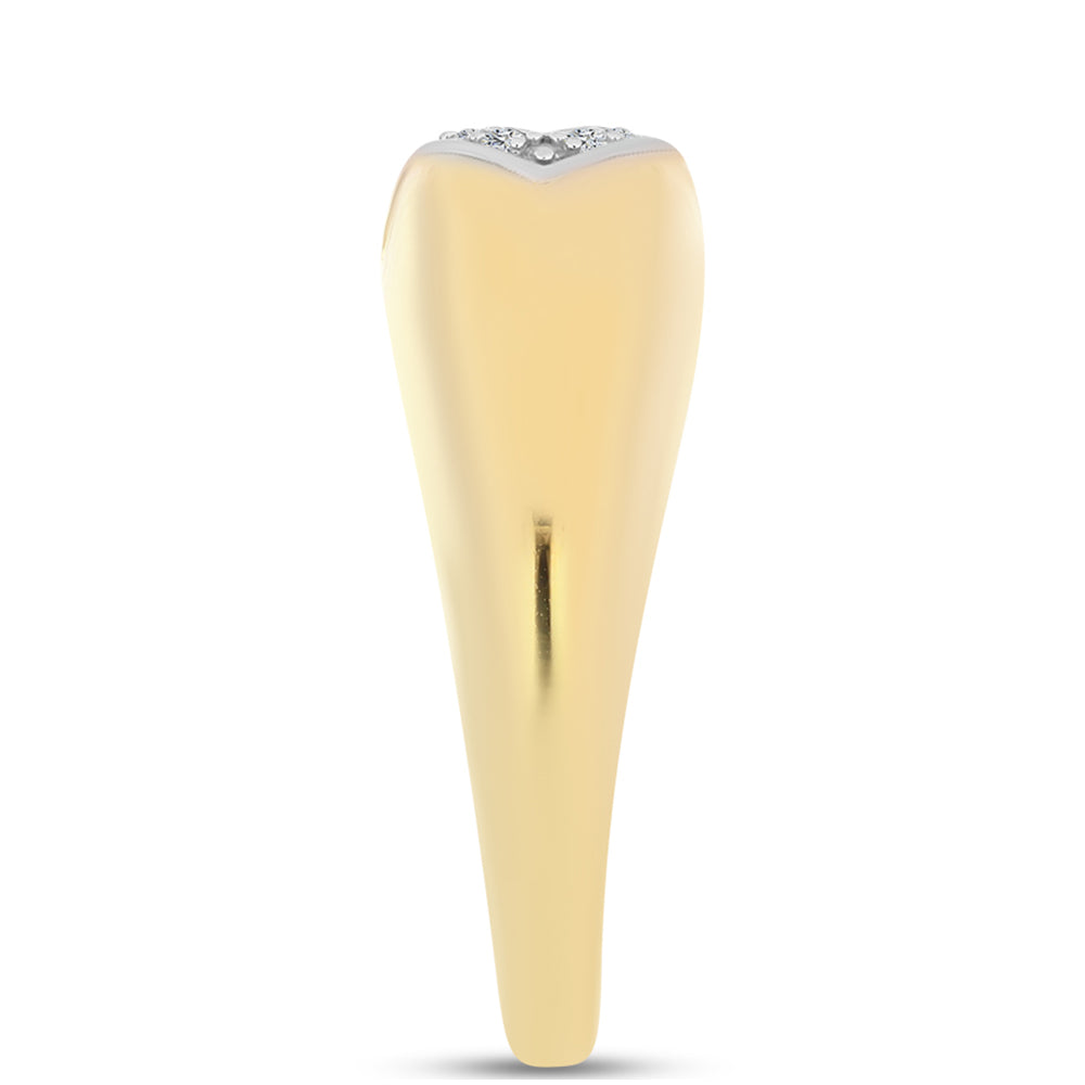 Arannyal Bevont Ezüst Gyűrű Kognak Gyémánttal és Fehér Topázzal