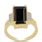 Arannyal Bevont Ezüst Gyűrű Fekete Onixszal és Fehér Topázzal