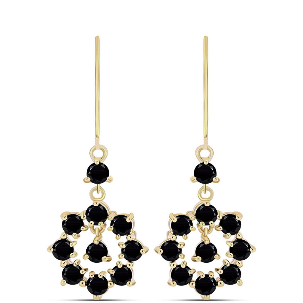 Arannyal Bevont Ezüst Fülbevaló Fekete Onixszal