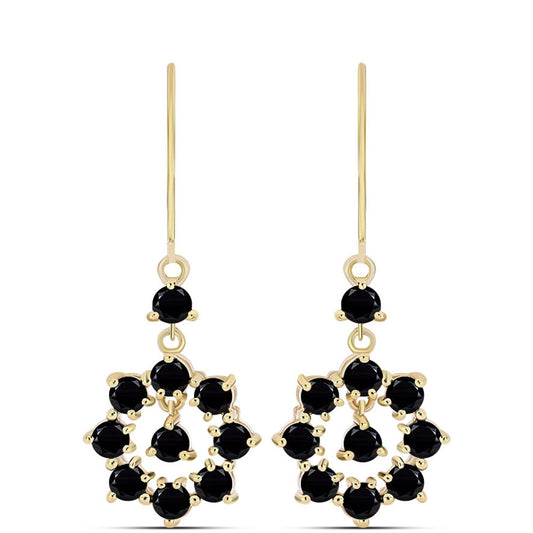 Arannyal Bevont Ezüst Fülbevaló Fekete Onixszal