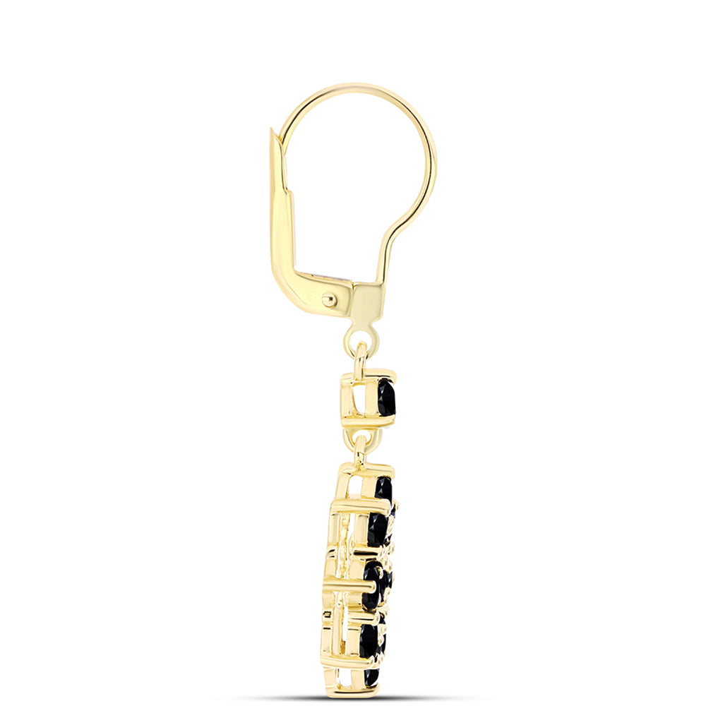 Arannyal Bevont Ezüst Fülbevaló Fekete Onixszal