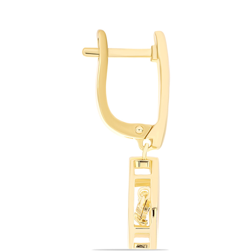 Arannyal Bevont Ezüst Fülbevaló Kognak Gyémánttal 2 