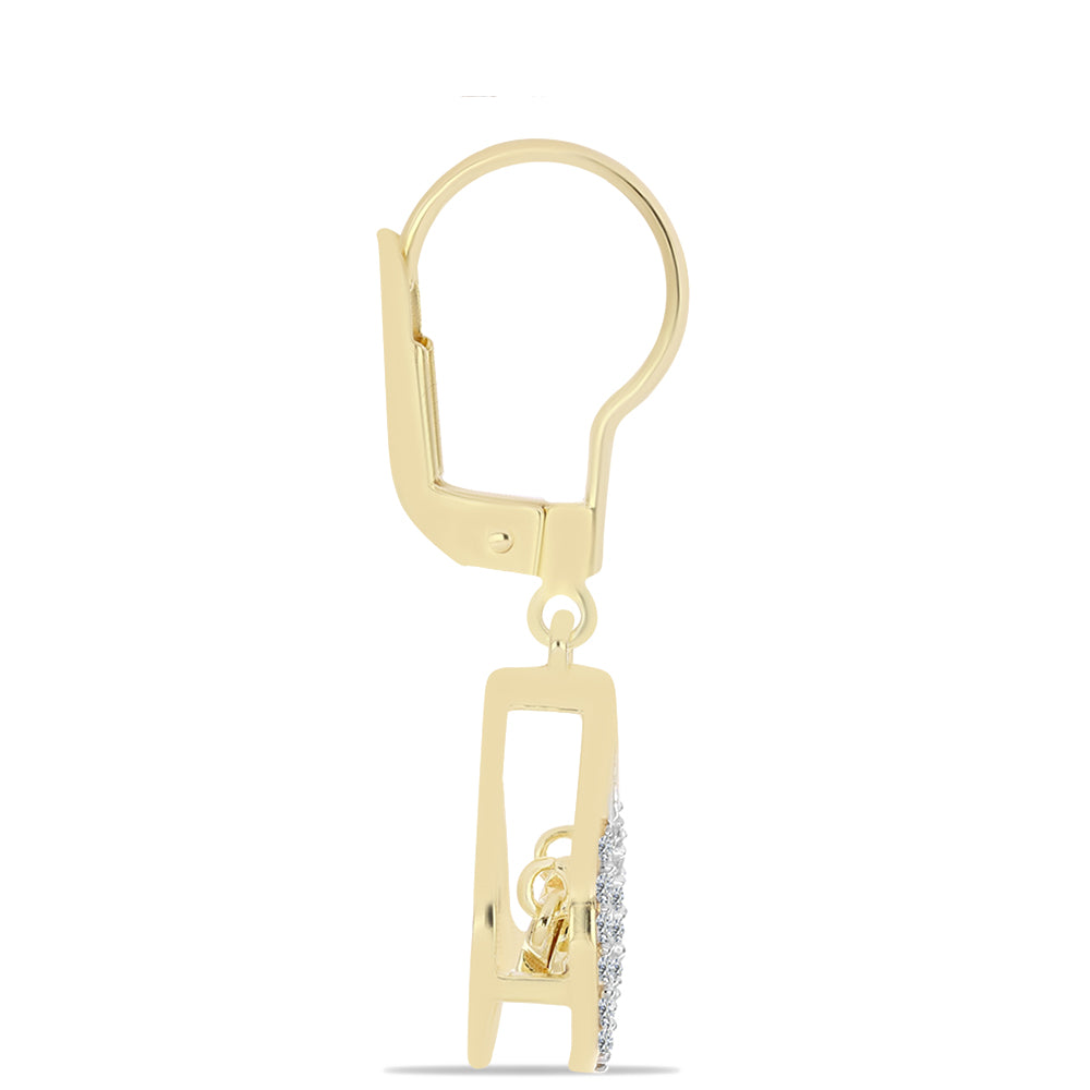 Arannyal Bevont Ezüst Fülbevaló Kognak Gyémánttal és Fehér Topázzal 2 