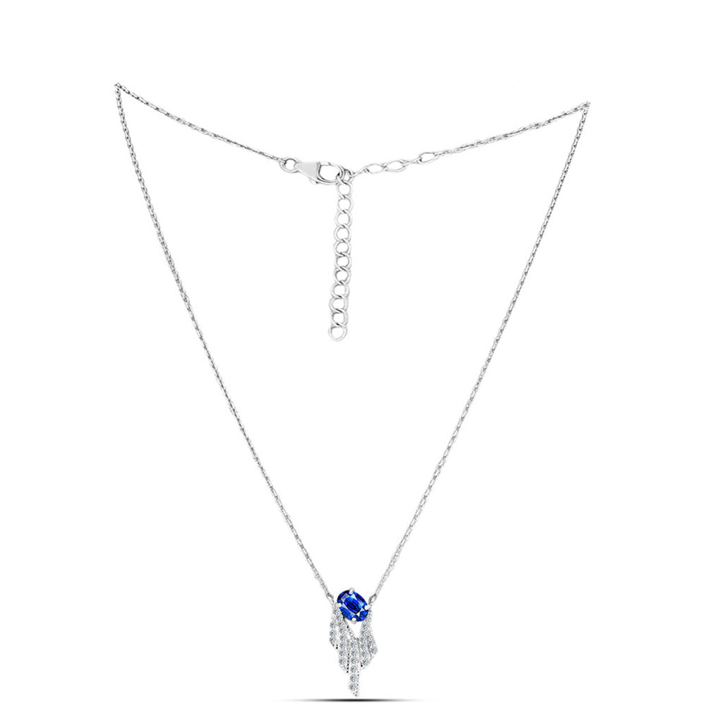 Ezüst Nyaklánc Ausztrál Kék Zafírral és Fehér Topázzal 1 
