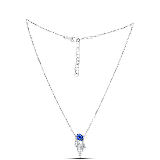 Ezüst Nyaklánc Ausztrál Kék Zafírral és Fehér Topázzal