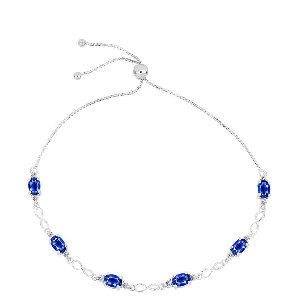 Ezüst Karkötő Ausztrál Kék Zafírral és Fehér Topázzal
