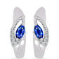 Ezüst Fülbevaló Ausztrál Kék Zafírral és Fehér Topázzal