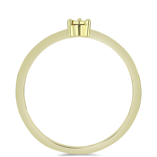 Arannyal Bevont Ezüst Gyűrű Kognak Gyémánttal