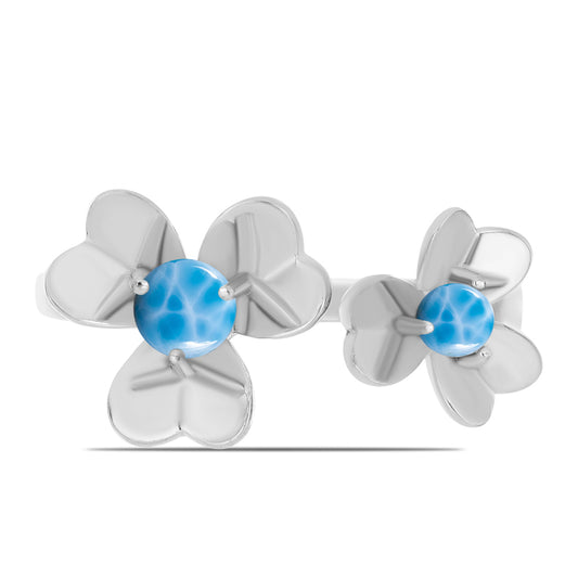 Ezüst Gyűrű Barahonai Larimarral