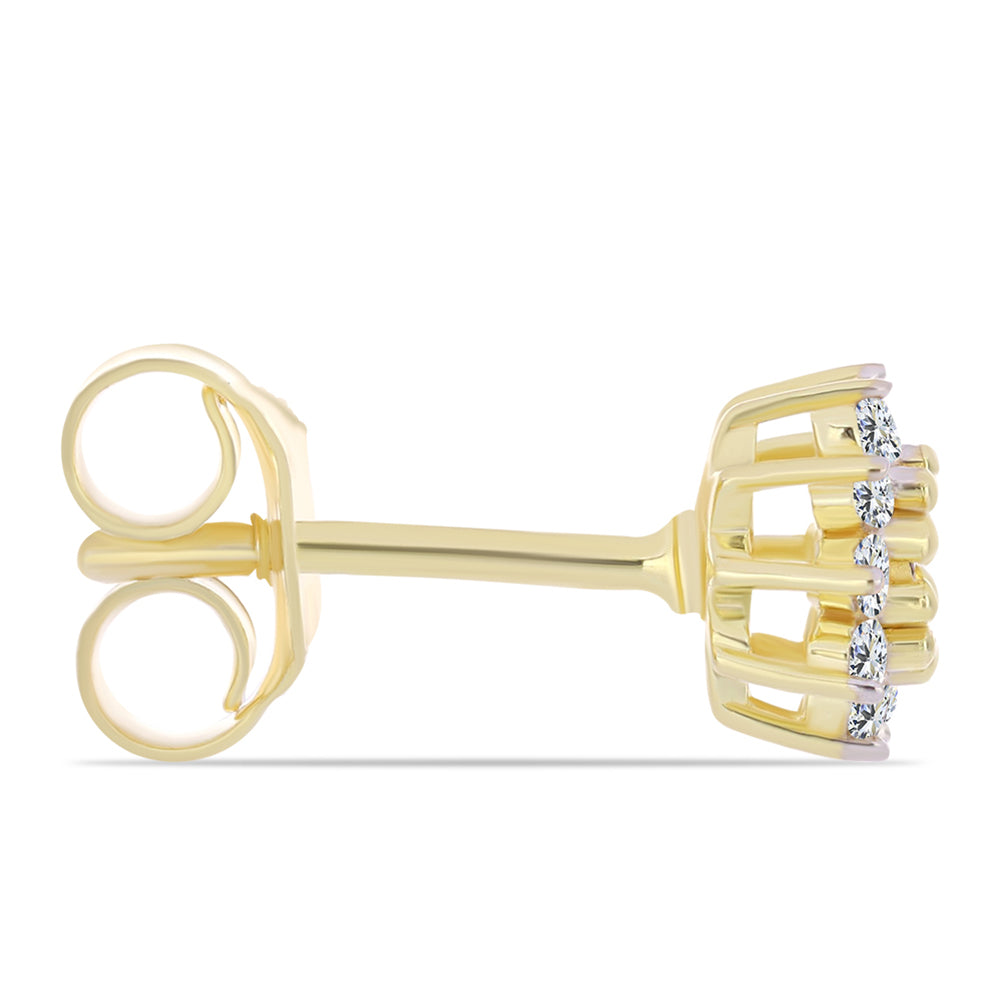 Arannyal Bevont Ezüst Fülbevaló Kognak Gyémánttal és Fehér Topázzal 2 