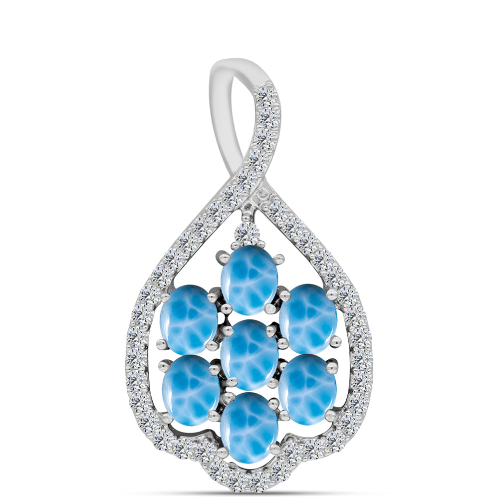Ezüst Medál Barahonai Larimarral és Fehér Topázzal 1 