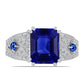 Ezüst Gyűrű Ausztrál Kék Zafírral és Fehér Topázzal