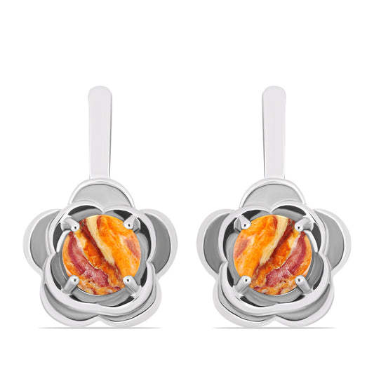 Ezüst Fülbevaló Oroszlán Mancs Jáspissal