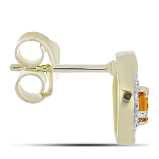 Arannyal Bevont Ezüst Fülbevaló Szivárvány Zafírral és Fehér Topázzal