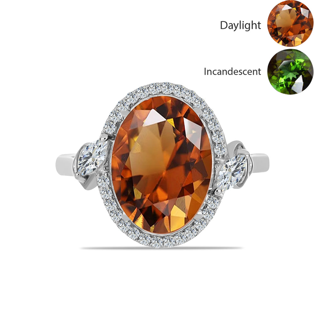 Ezüst Gyűrű Minősített laboratóriumban előállított Anatóliai Zultanit-tal és Fehér Topázzal 1 