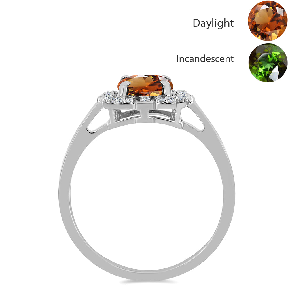 Ezüst Gyűrű Minősített laboratóriumban előállított Anatóliai Zultanit-tal és Fehér Topázzal 2 