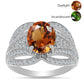 Ezüst Gyűrű Minősített laboratóriumban előállított Anatóliai Zultanit-tal és Fehér Topázzal