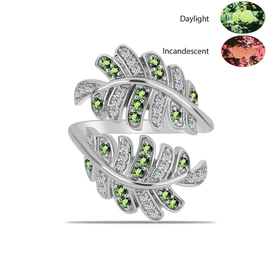 Ezüst Gyűrű Természetes Alexandrittal és Fehér Topázzal