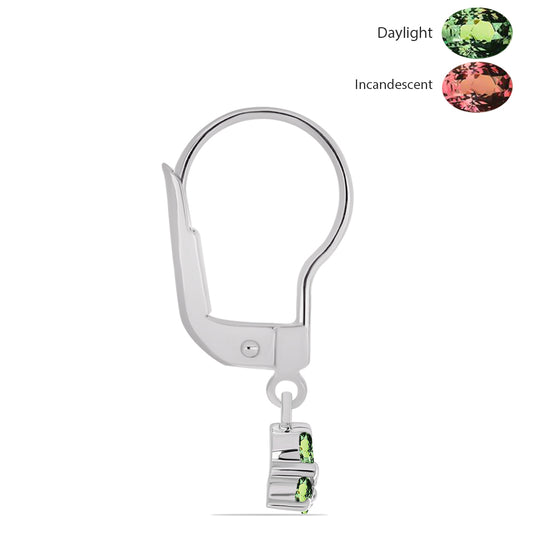 Ezüst Fülbevaló Természetes Alexandrittal és Fehér Topázzal