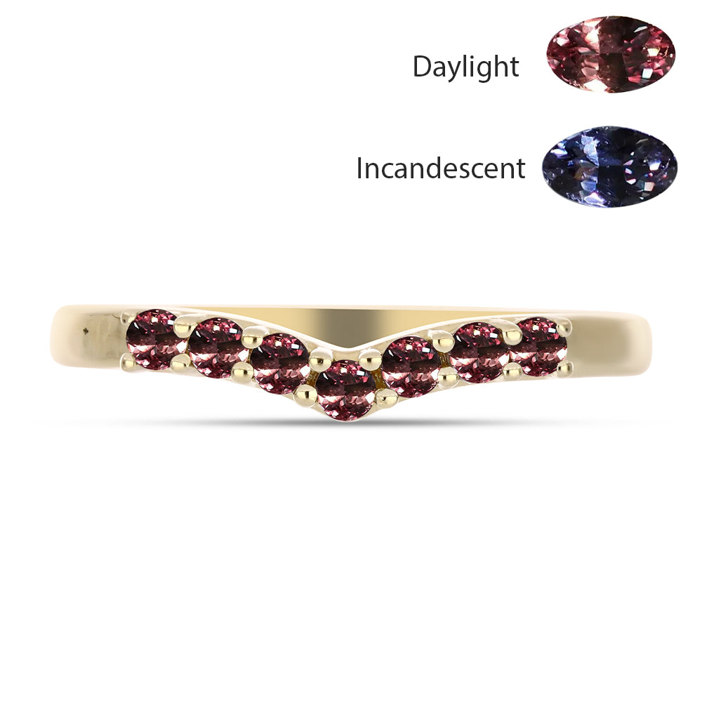 Arannyal Bevont Ezüst Gyűrű Tsivory Színváltós Gránáttal