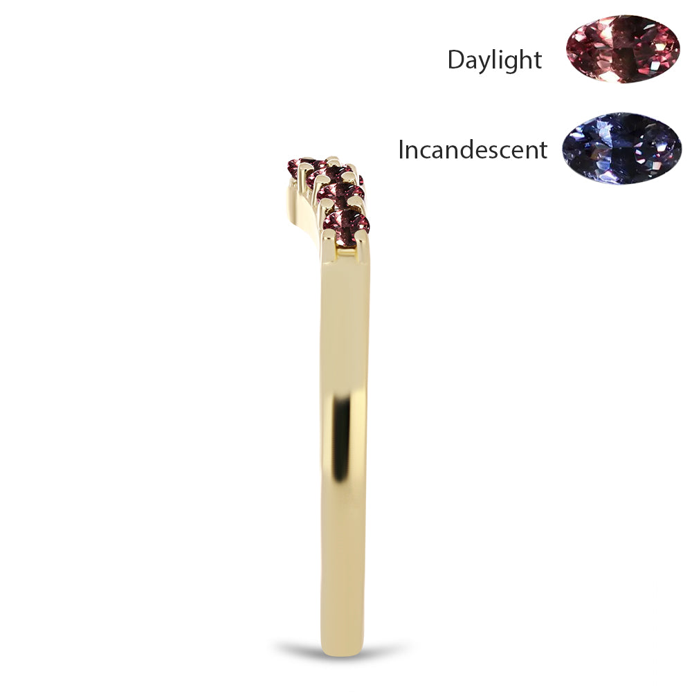 Arannyal Bevont Ezüst Gyűrű Tsivory Színváltós Gránáttal