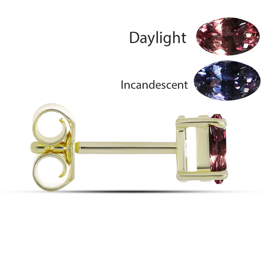 Arannyal Bevont Ezüst Fülbevaló Tsivory Színváltós Gránáttal