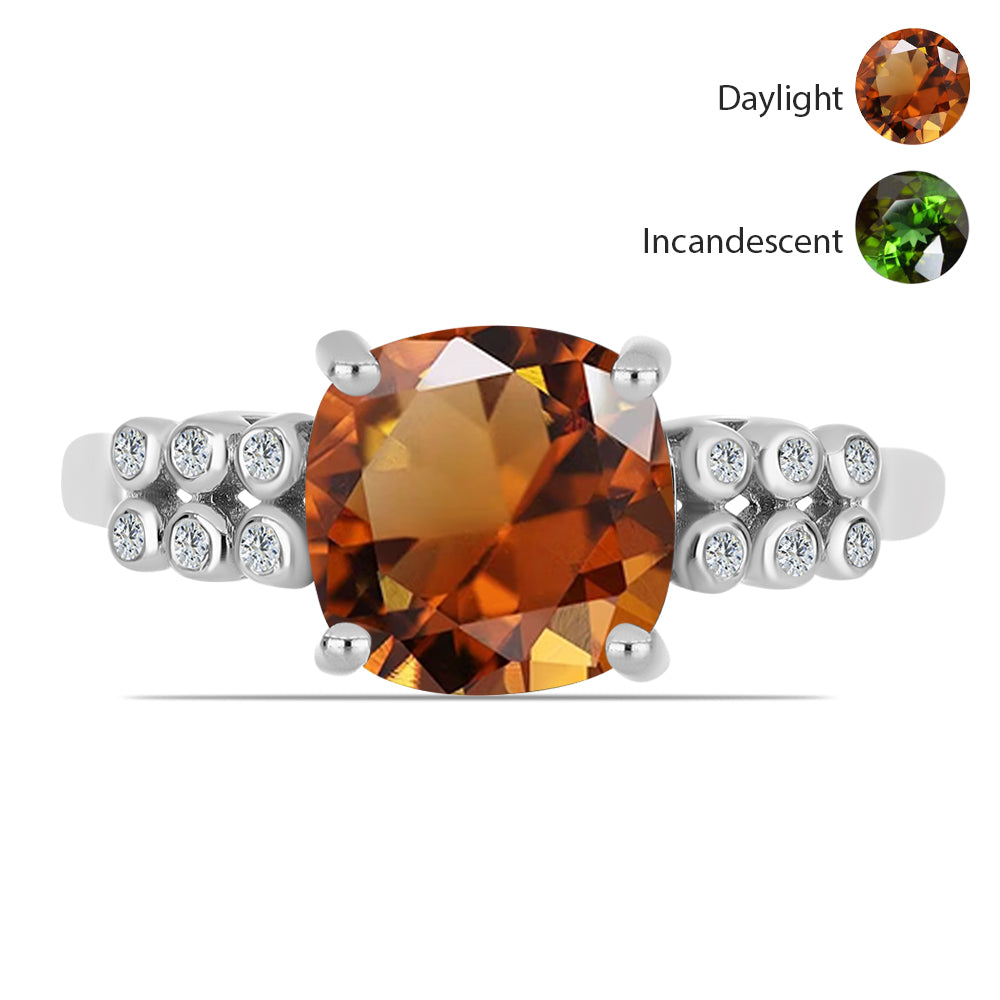 Ezüst Gyűrű Minősített laboratóriumban előállított Anatóliai Zultanit-tal és Fehér Topázzal 1 