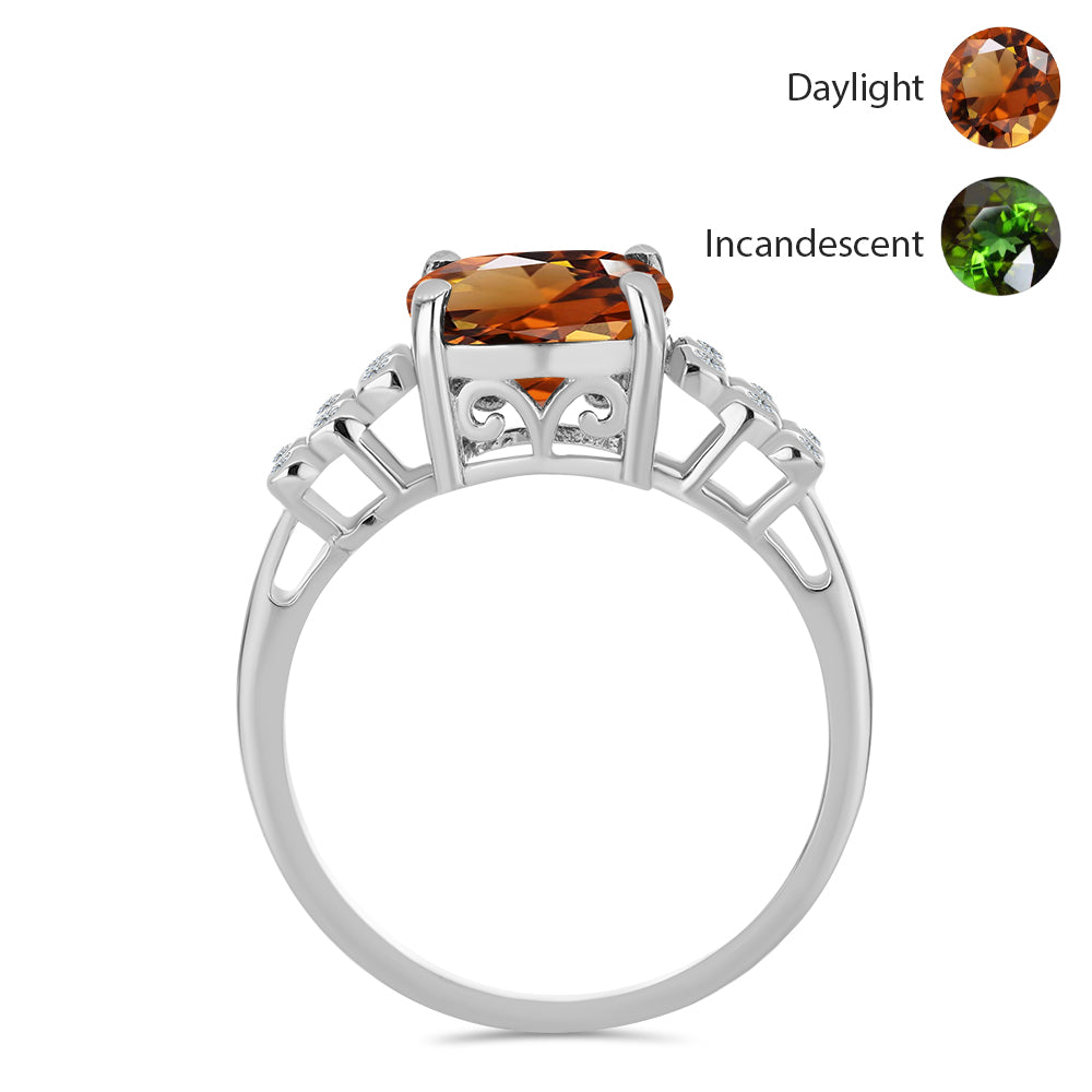 Ezüst Gyűrű Minősített laboratóriumban előállított Anatóliai Zultanit-tal és Fehér Topázzal 2 