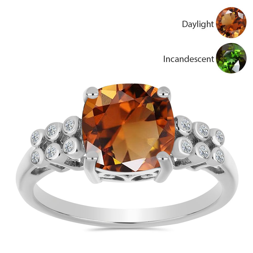 Ezüst Gyűrű Minősített laboratóriumban előállított Anatóliai Zultanit-tal és Fehér Topázzal 3 