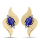 Arannyal Bevont Ezüst Fülbevaló Lapisz Lazulival és Fehér Topázzal