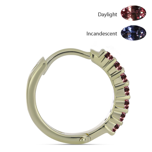 Arannyal Bevont Ezüst Fülbevaló Tsivory Színváltós Gránáttal