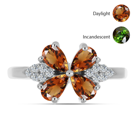 Ezüst Gyűrű Minősített laboratóriumban előállított Anatóliai Zultanit-tal és Fehér Topázzal