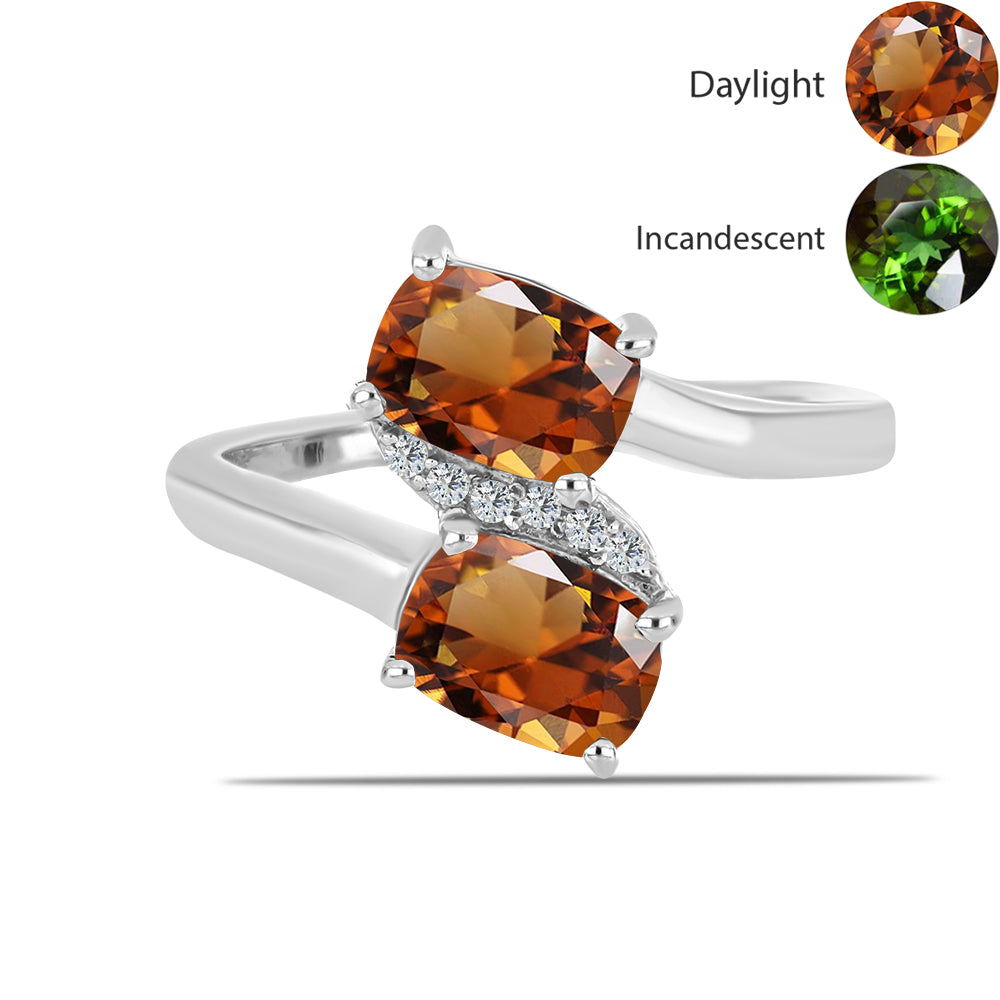 Ezüst Gyűrű Minősített laboratóriumban előállított Anatóliai Zultanit-tal és Fehér Topázzal 1 