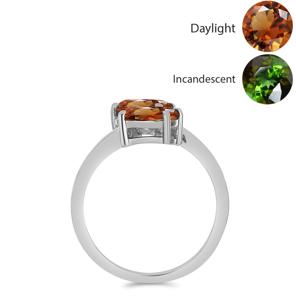 Ezüst Gyűrű Minősített laboratóriumban előállított Anatóliai Zultanit-tal és Fehér Topázzal 2 