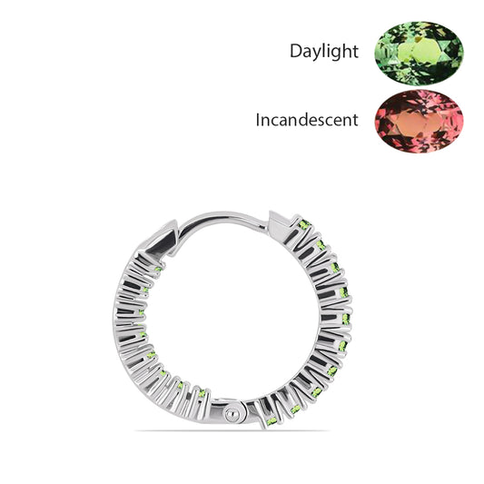 Ezüst Fülbevaló Természetes Alexandrittal