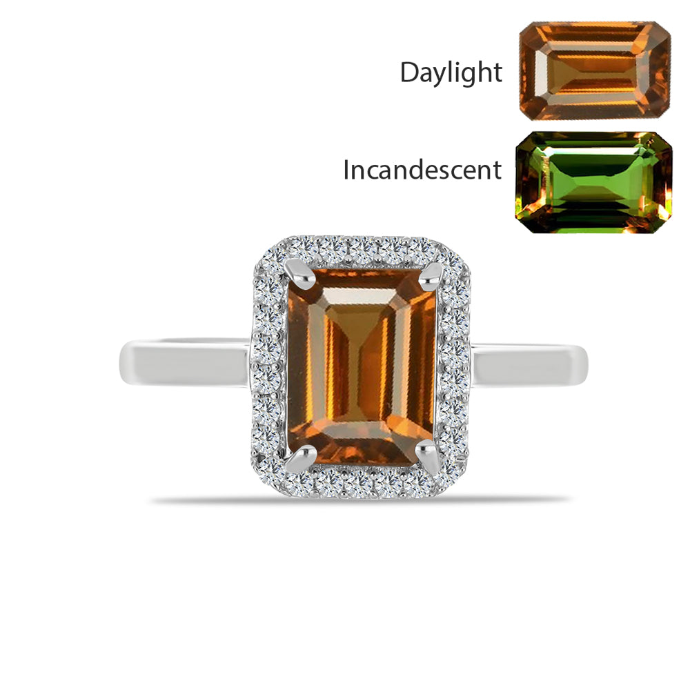 Ezüst Gyűrű Minősített laboratóriumban előállított Anatóliai Zultanit-tal és Fehér Topázzal 1 