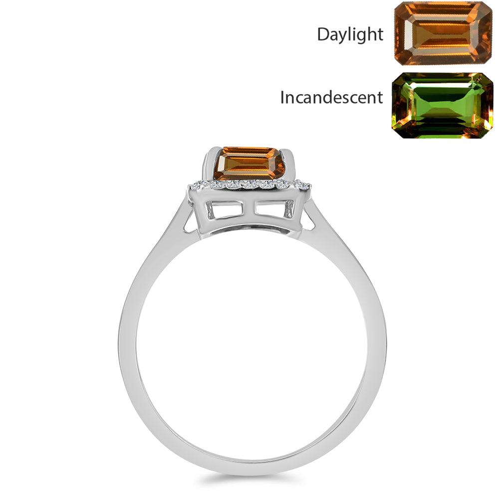 Ezüst Gyűrű Minősített laboratóriumban előállított Anatóliai Zultanit-tal és Fehér Topázzal 2 