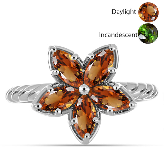 Ezüst Gyűrű Minősített laboratóriumban előállított Anatóliai Zultanit-tal