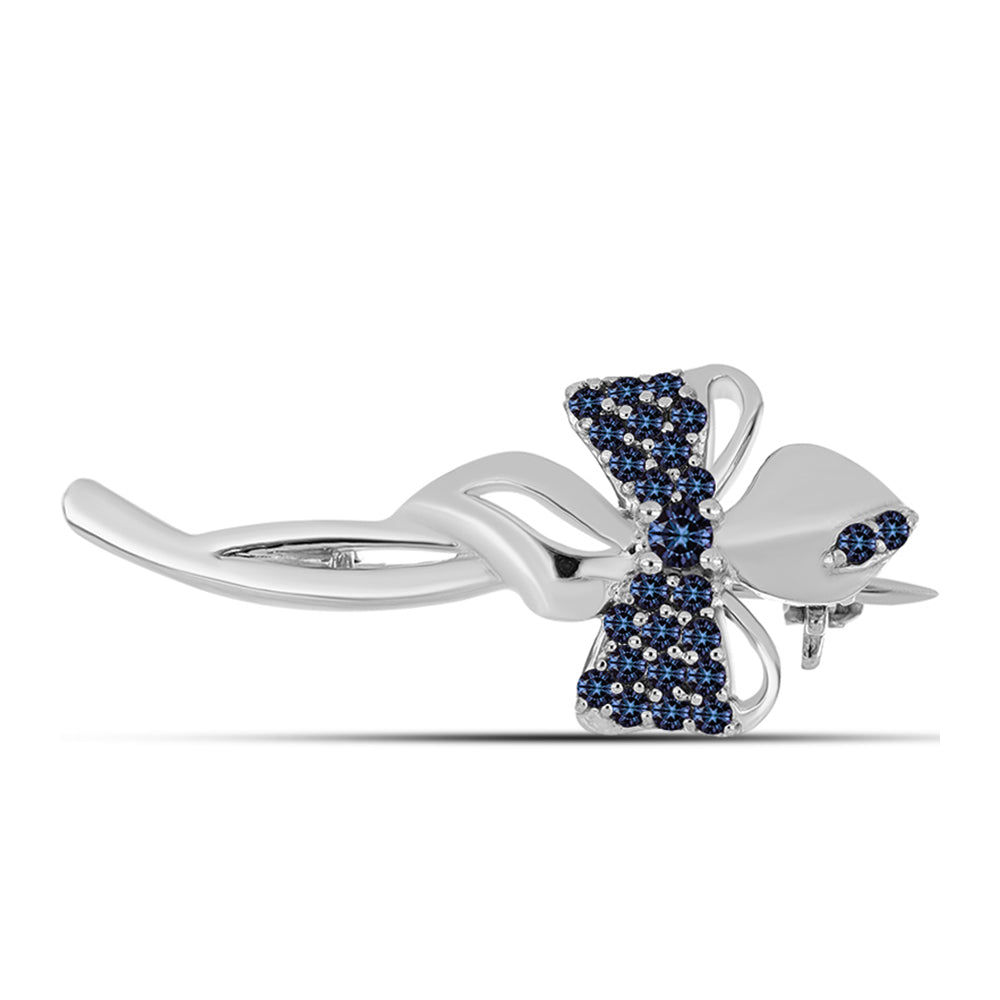 Ezüst Bross "Császár Lila" Moissanite-tel