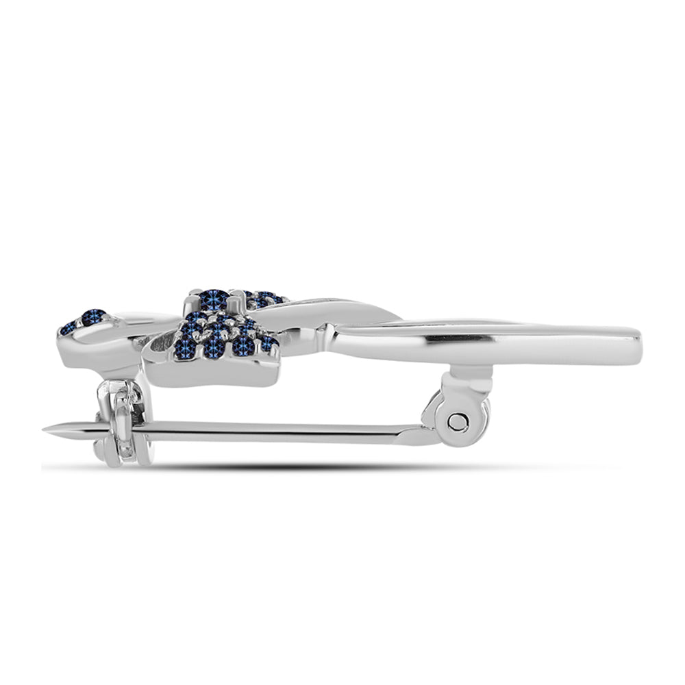 Ezüst Bross "Császár Lila" Moissanite-tel