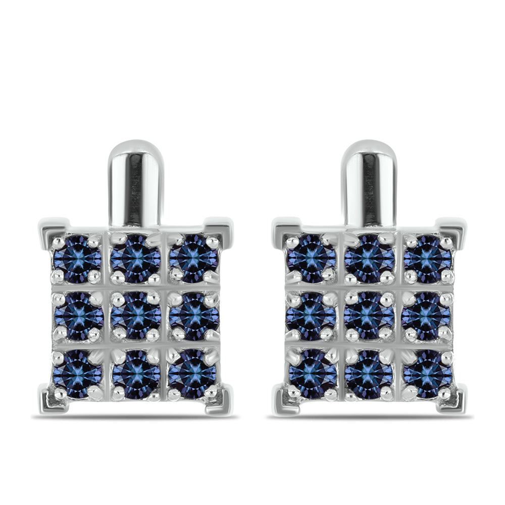 Ezüst Fülbevaló "Császár Lila" Moissanite-tel