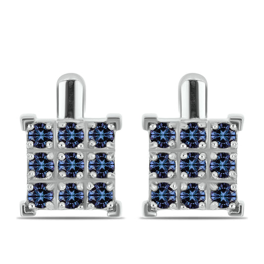 Ezüst Fülbevaló "Császár Lila" Moissanite-tel