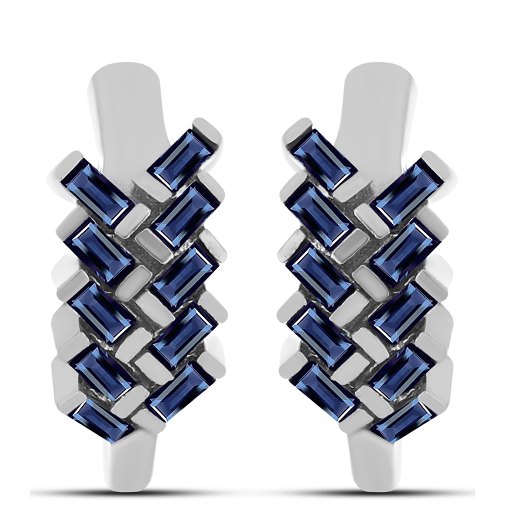 Ezüst Fülbevaló "Császár Lila" Moissanite-tel 1 