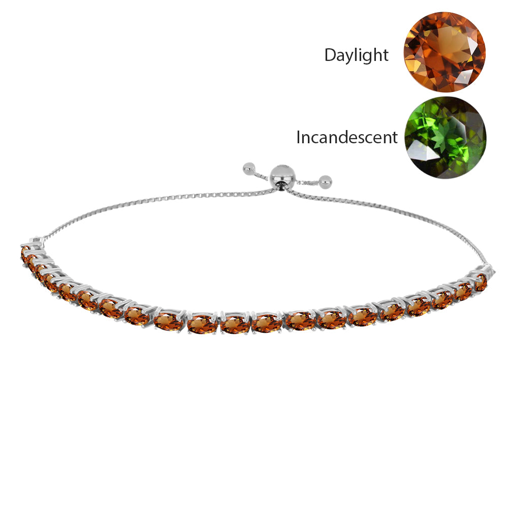 Ezüst Karkötő Minősített laboratóriumban előállított Anatóliai Zultanit-tal és Fehér Topázzal 1 