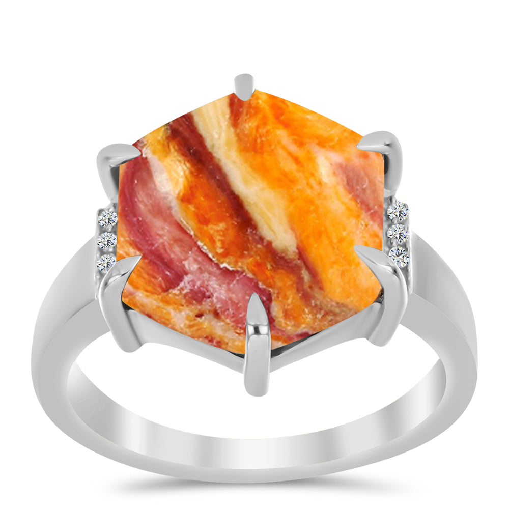 Ezüst Gyűrű Oroszlán Mancs Jáspissal és Fehér Topázzal