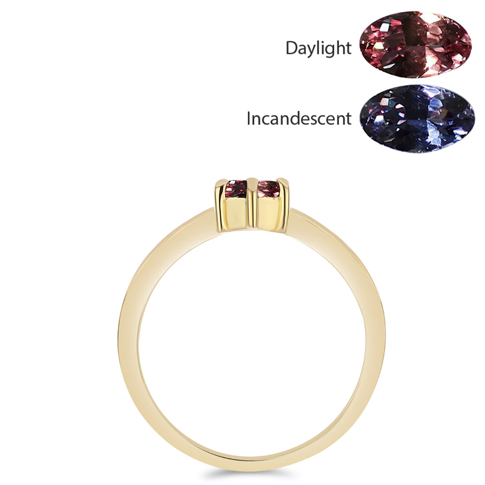 Arannyal Bevont Ezüst Gyűrű Tsivory Színváltós Gránáttal 3 