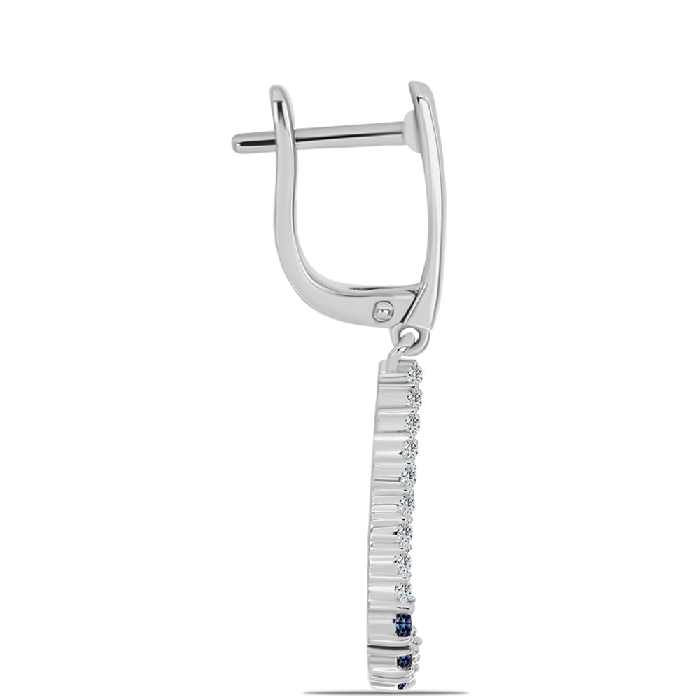 Ezüst Fülbevaló "Császár Lila" Moissanite-tel és Fehér Topázzal