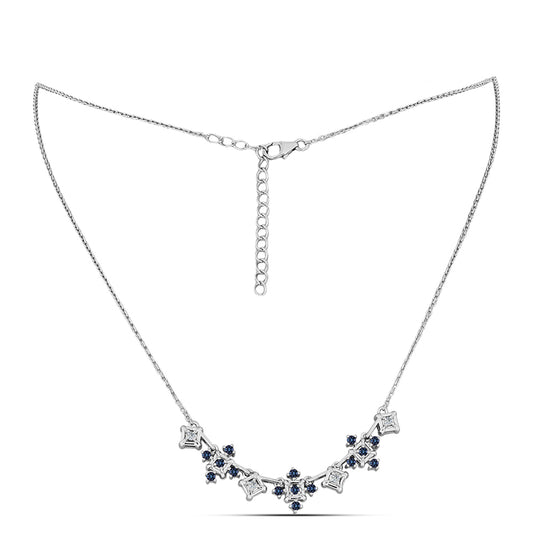 Ezüst Nyaklánc "Császár Lila" Moissanite-tel és Fehér Topázzal